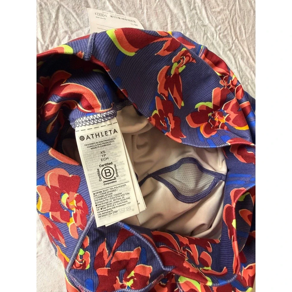 NWT‎ Athleta Floral Athletic Skort salutation Activewear Skirt Pockets Womens XS